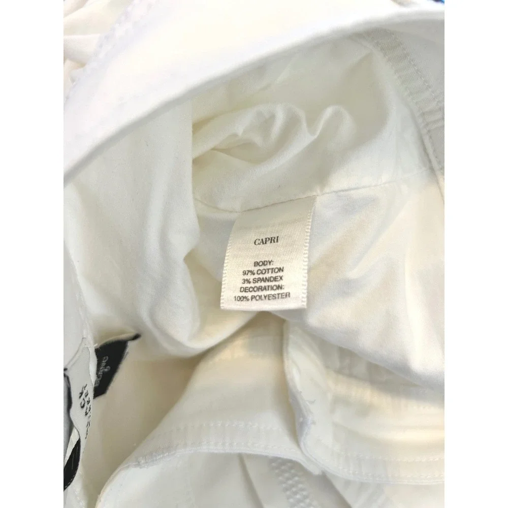 White House Black Market Capri Pants 6 Embroidered Hem